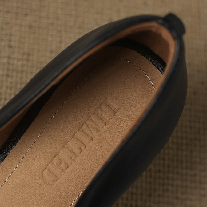 Tacones Kitten de Cuero Calenne