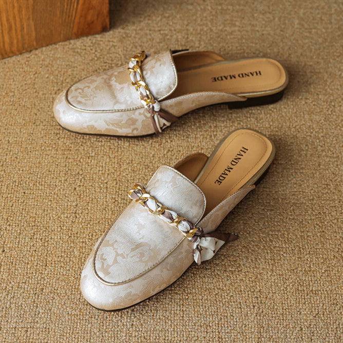 Marisa | Mules Mocasín con Cadena Decorativa