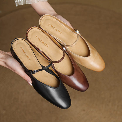 Luciana | Mules Mary Jane de Punta Almendra