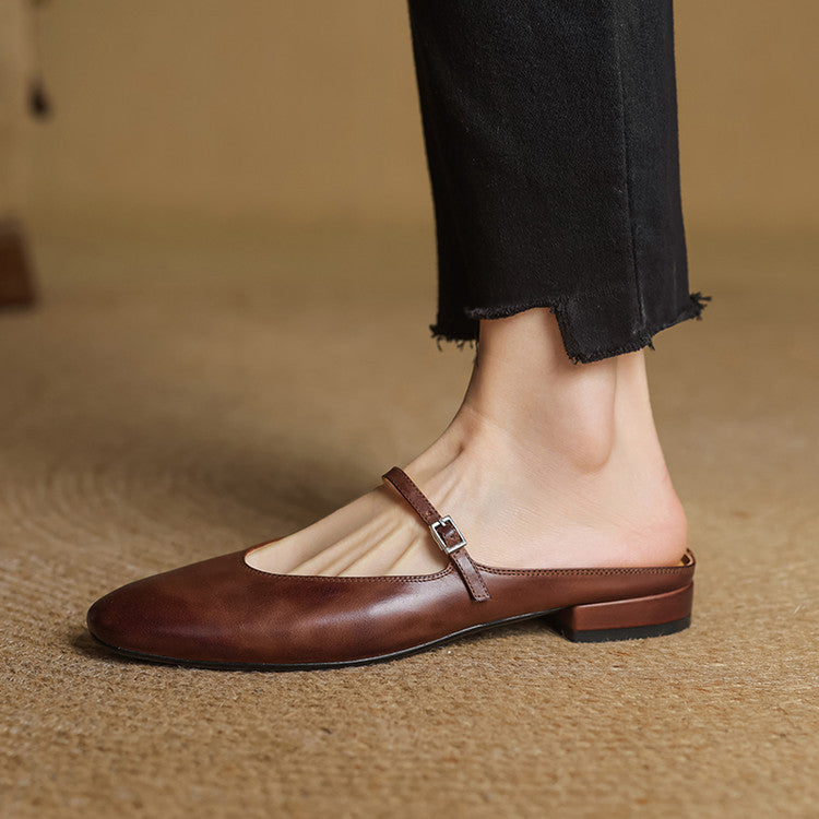 Luciana | Mules Mary Jane de Punta Almendra