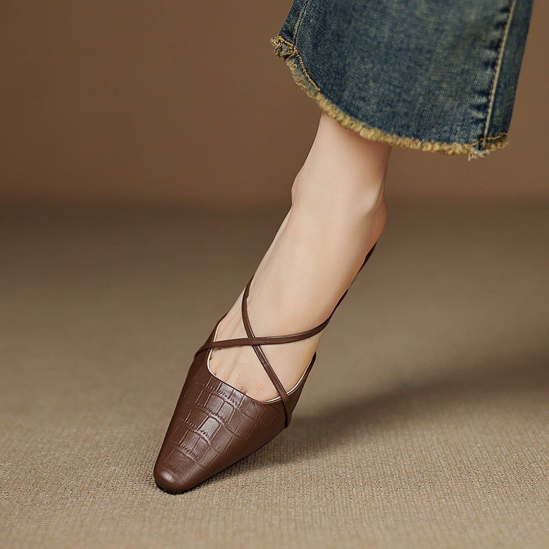 Cris | Mules de Punta con Tiras Cruzadas