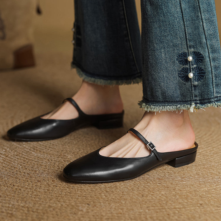 Luciana | Mules Mary Jane de Punta Almendra