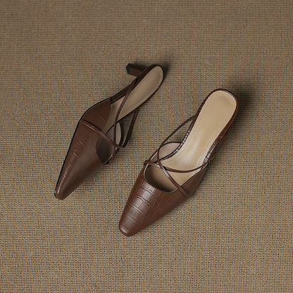 Cris | Mules de Punta con Tiras Cruzadas