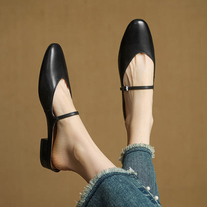 Luciana | Mules Mary Jane de Punta Almendra