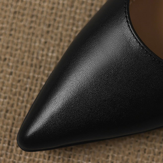 Tacones Kitten de Cuero Calenne
