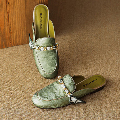 Marisa | Mules Mocasín con Cadena Decorativa