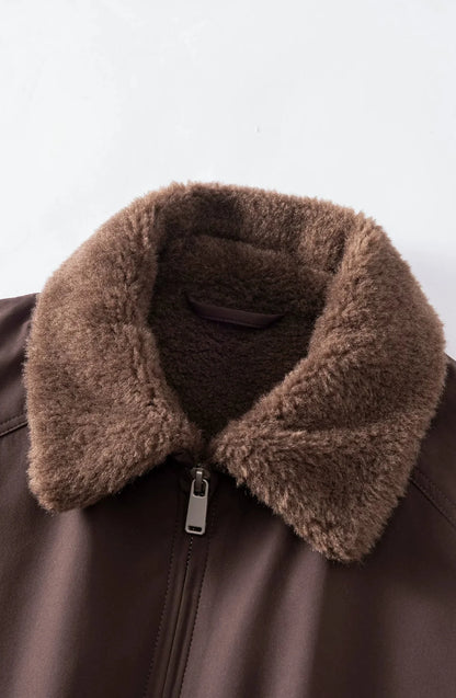 Chaqueta Casual con Cuello de Franela Leonardo
