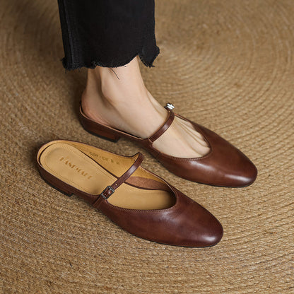 Luciana | Mules Mary Jane de Punta Almendra