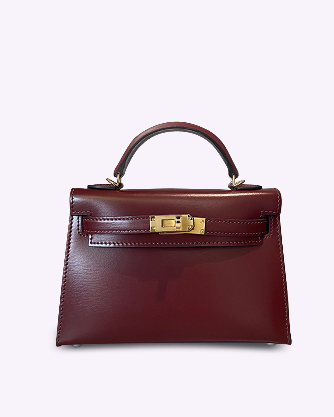 Mini bolso de piel burdeos elegante