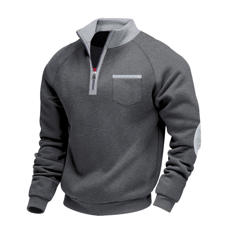 | PULL EN POLAIRE AVEC MOITIÉ ZIP POUR HOMME
