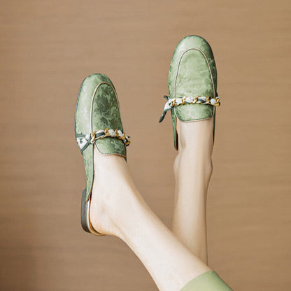 Marisa | Mules Mocasín con Cadena Decorativa