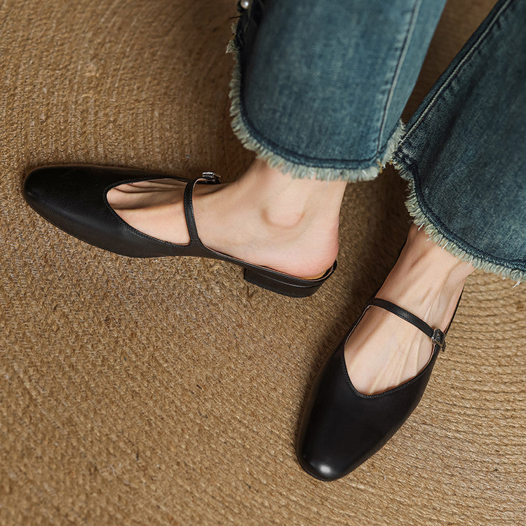 Luciana | Mules Mary Jane de Punta Almendra