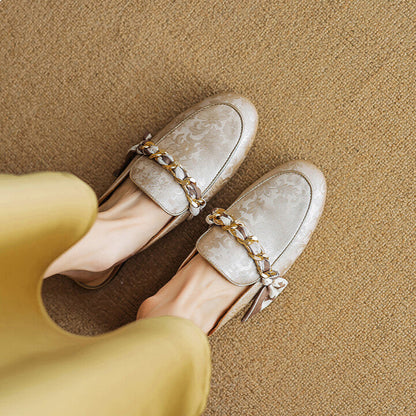 Marisa | Mules Mocasín con Cadena Decorativa