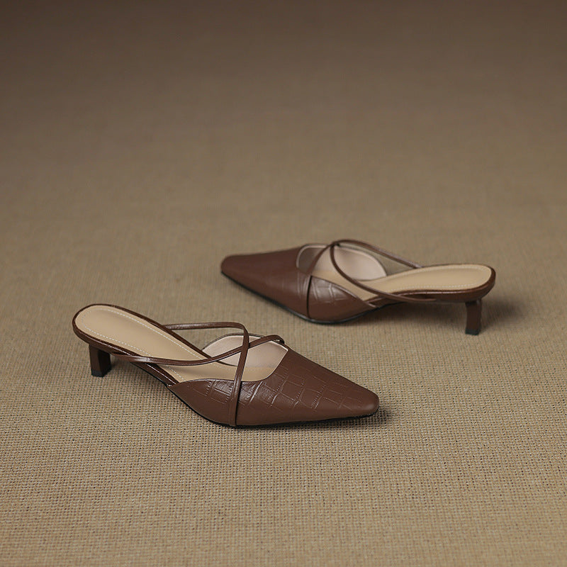 Cris | Mules de Punta con Tiras Cruzadas