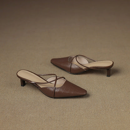 Cris | Mules de Punta con Tiras Cruzadas