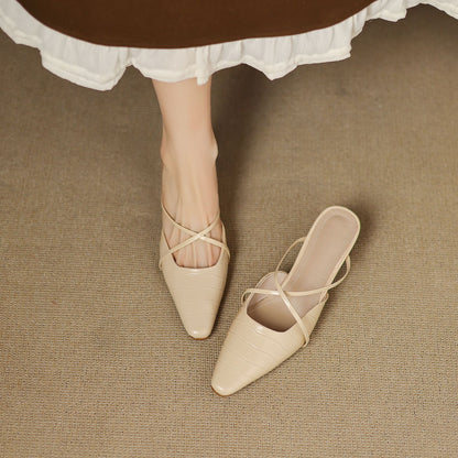 Cris | Mules de Punta con Tiras Cruzadas