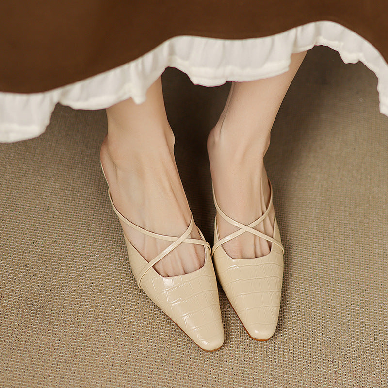 Cris | Mules de Punta con Tiras Cruzadas