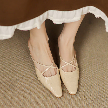 Cris | Mules de Punta con Tiras Cruzadas