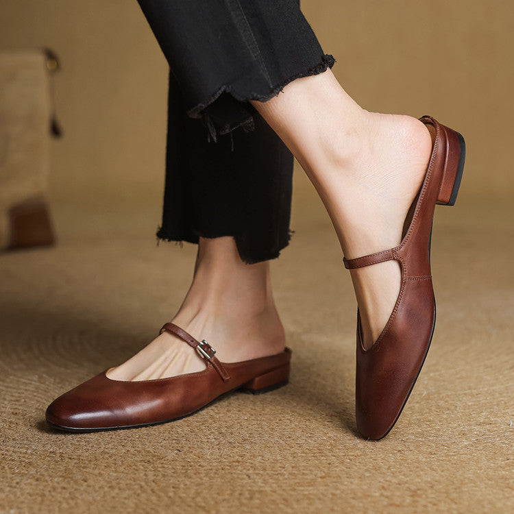 Luciana | Mules Mary Jane de Punta Almendra