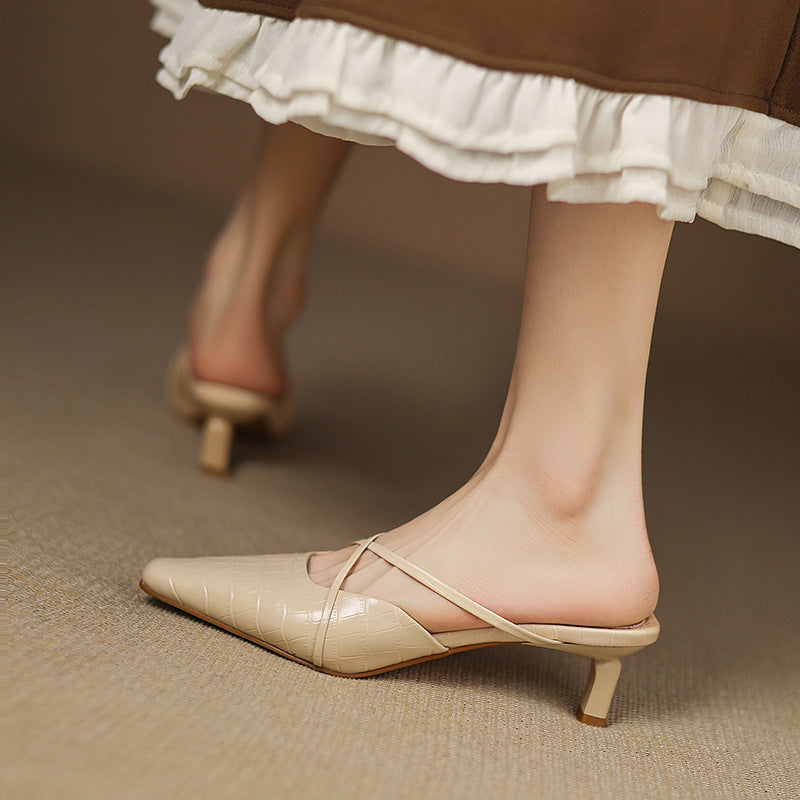Cris | Mules de Punta con Tiras Cruzadas