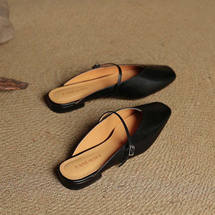 Carol | Mules Mary Jane de Punta Cuadrada