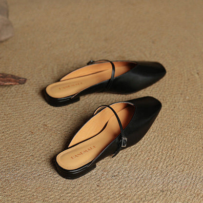 Carol | Mules Mary Jane de Punta Cuadrada
