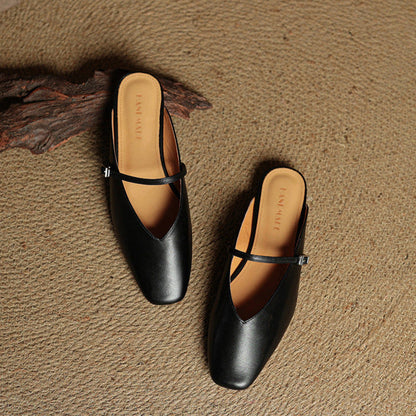 Carol | Mules Mary Jane de Punta Cuadrada