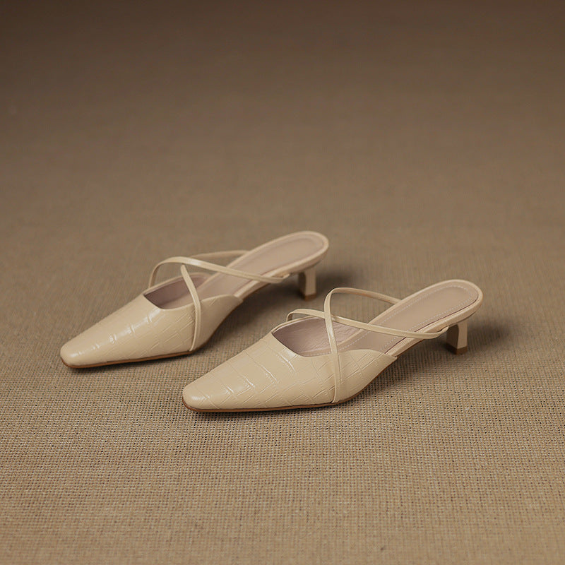 Cris | Mules de Punta con Tiras Cruzadas