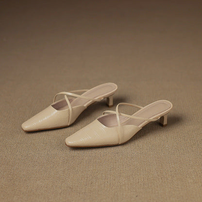 Cris | Mules de Punta con Tiras Cruzadas