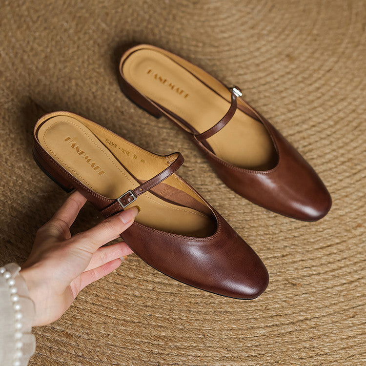 Luciana | Mules Mary Jane de Punta Almendra