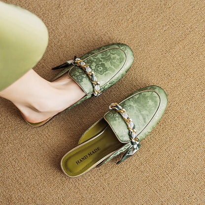 Marisa | Mules Mocasín con Cadena Decorativa