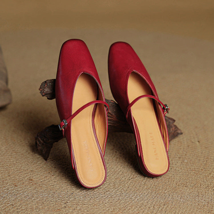 Carol | Mules Mary Jane de Punta Cuadrada