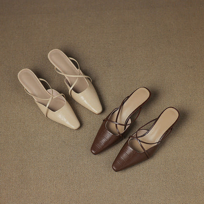 Cris | Mules de Punta con Tiras Cruzadas