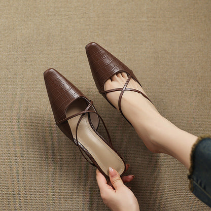 Cris | Mules de Punta con Tiras Cruzadas