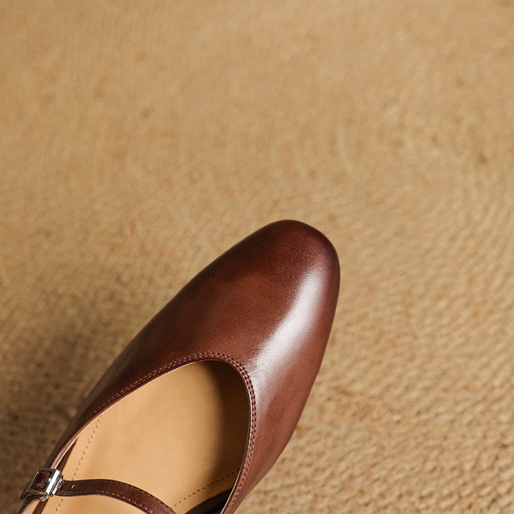 Luciana | Mules Mary Jane de Punta Almendra