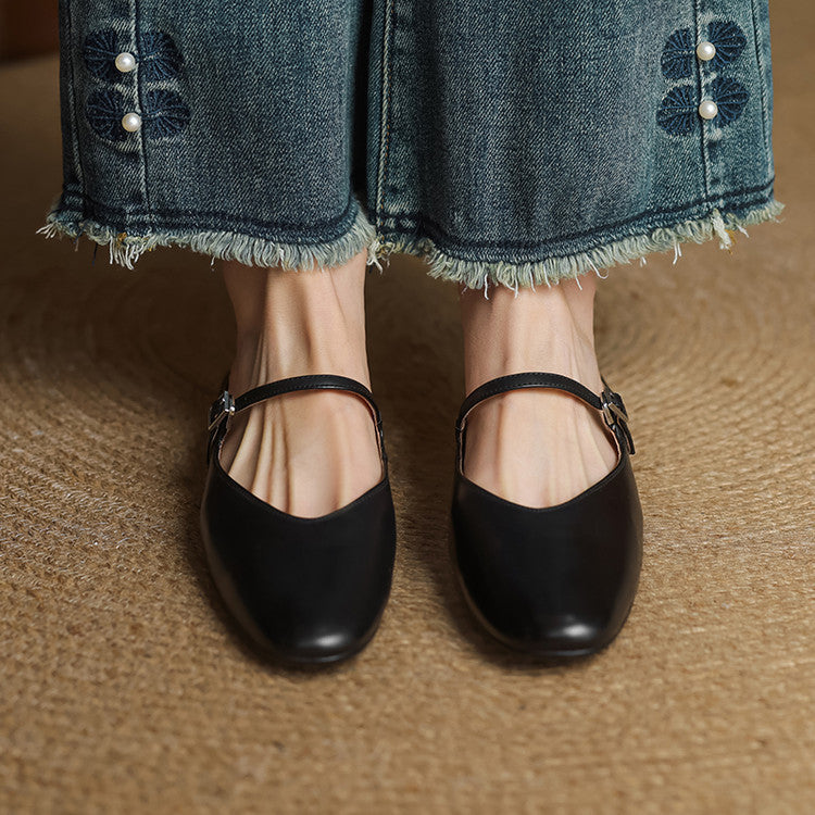 Luciana | Mules Mary Jane de Punta Almendra