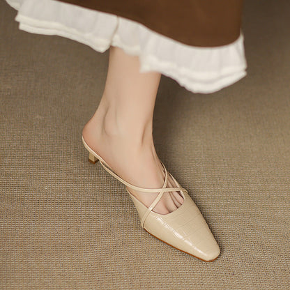 Cris | Mules de Punta con Tiras Cruzadas