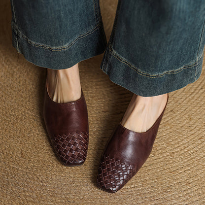 Mules de Cuero Genuino Viola