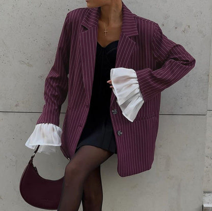 FIORA - Blazer rojo vino