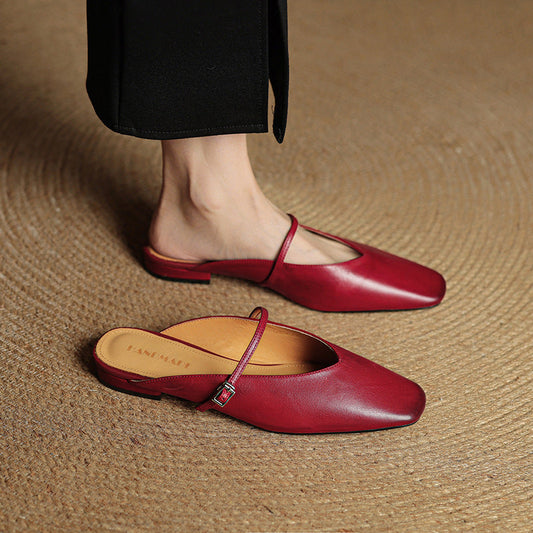 Carol | Mules Mary Jane de Punta Cuadrada