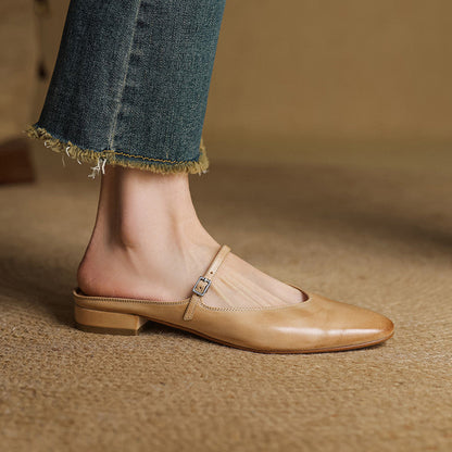 Luciana | Mules Mary Jane de Punta Almendra