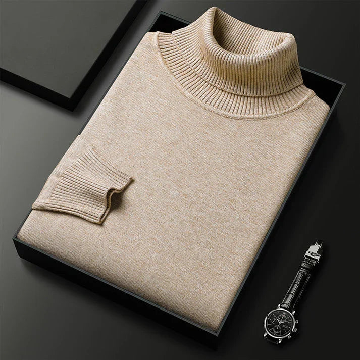 | PULL EN MAILLE À COL ROULÉ POUR HOMME