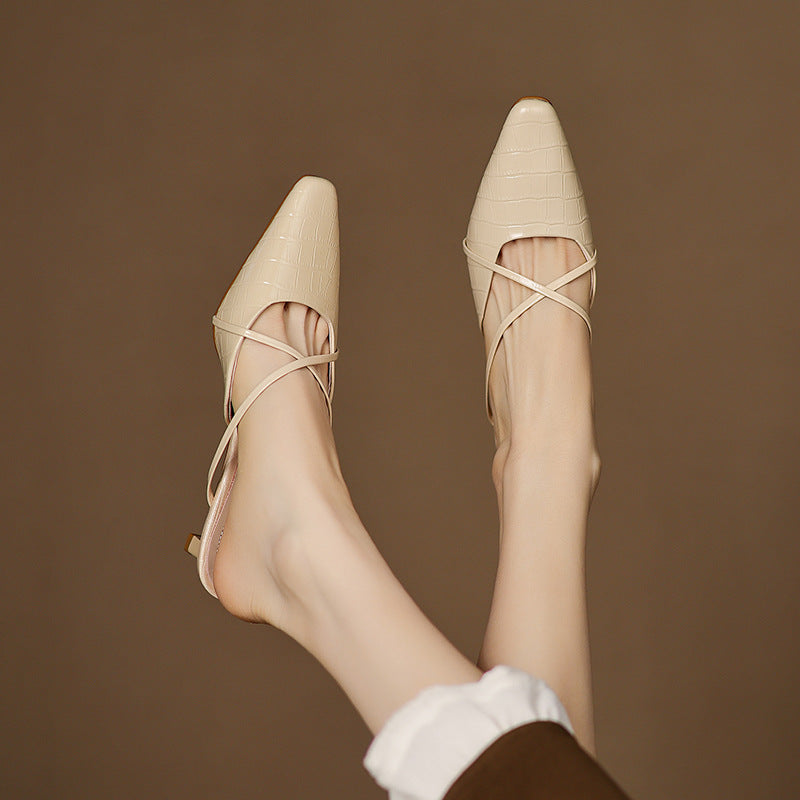Cris | Mules de Punta con Tiras Cruzadas
