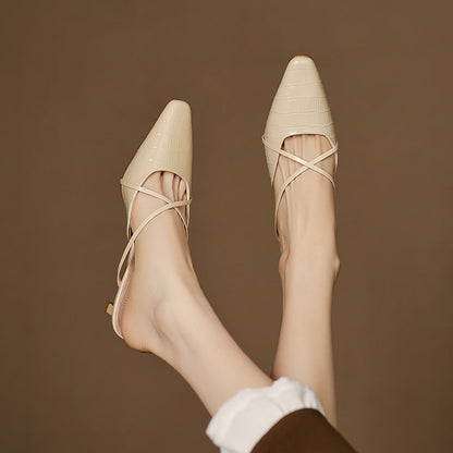 Cris | Mules de Punta con Tiras Cruzadas