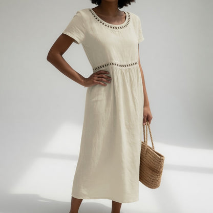 | Robe Brodée Fluide Aveline