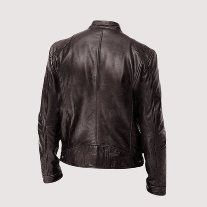 | VESTE EN CUIR HAUT DE GAMME ÉLÉGANTE POUR HOMME