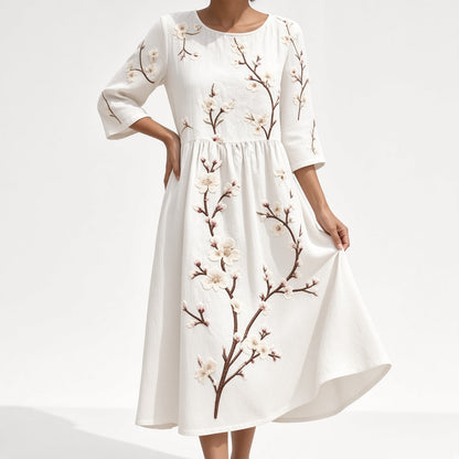 Vestido Éloravie™ Bordado – Fluido y Fresco para el Verano