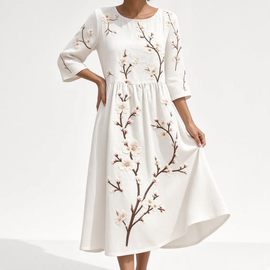 Vestido Éloravie™ Bordado – Fluido y Fresco para el Verano