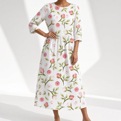 Vestido Éloravie™ Bordado – Fluido y Fresco para el Verano