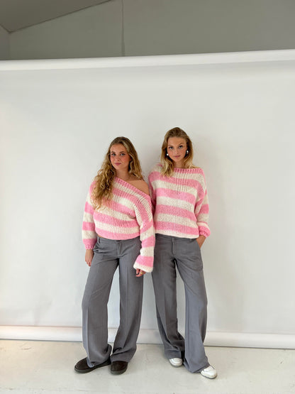 Jersey oversize de punto a rayas
